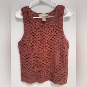 Vintage 90s Norton McNaughton crochet tank top